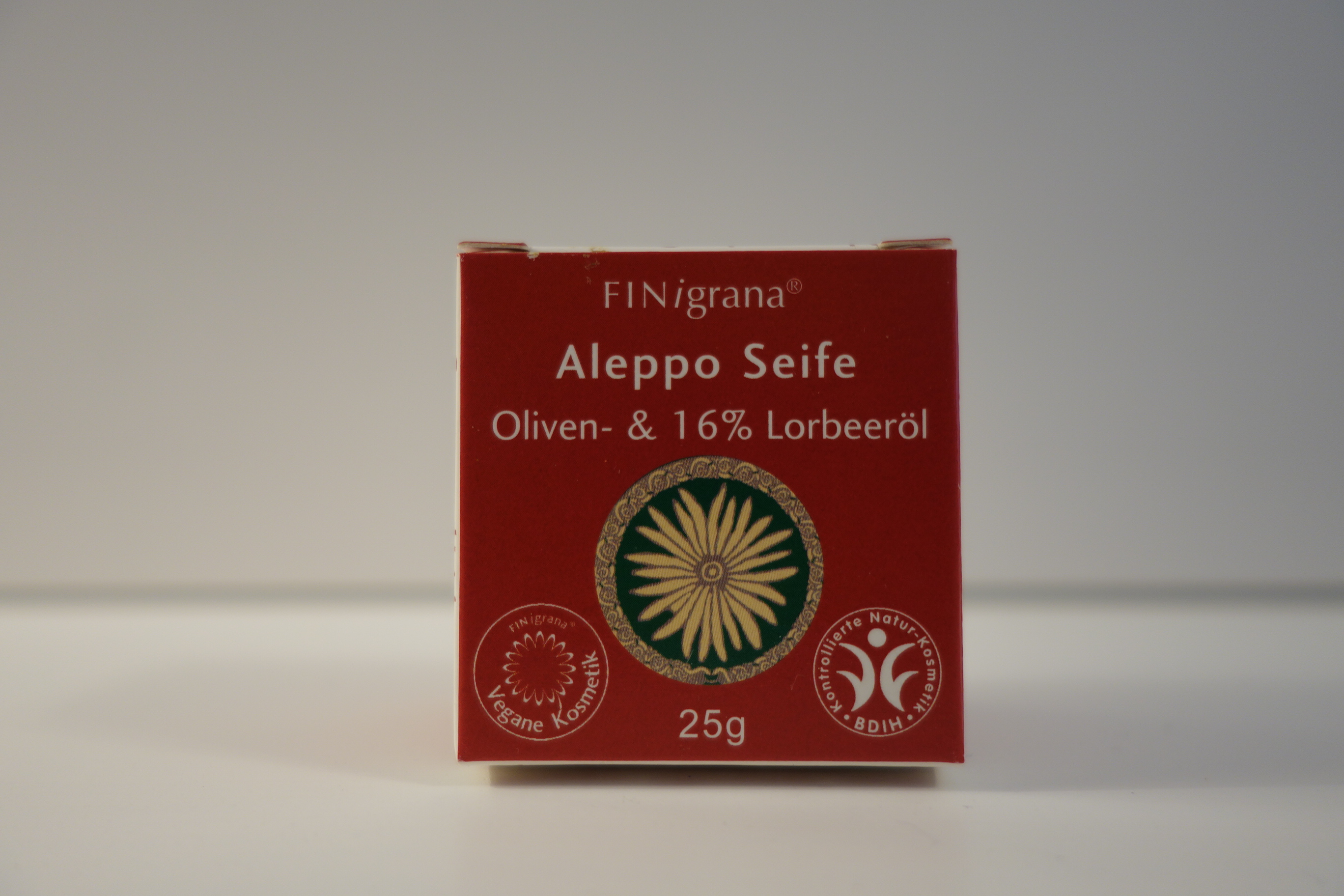 Aleppo-Seifen quatratisch in Box 25g