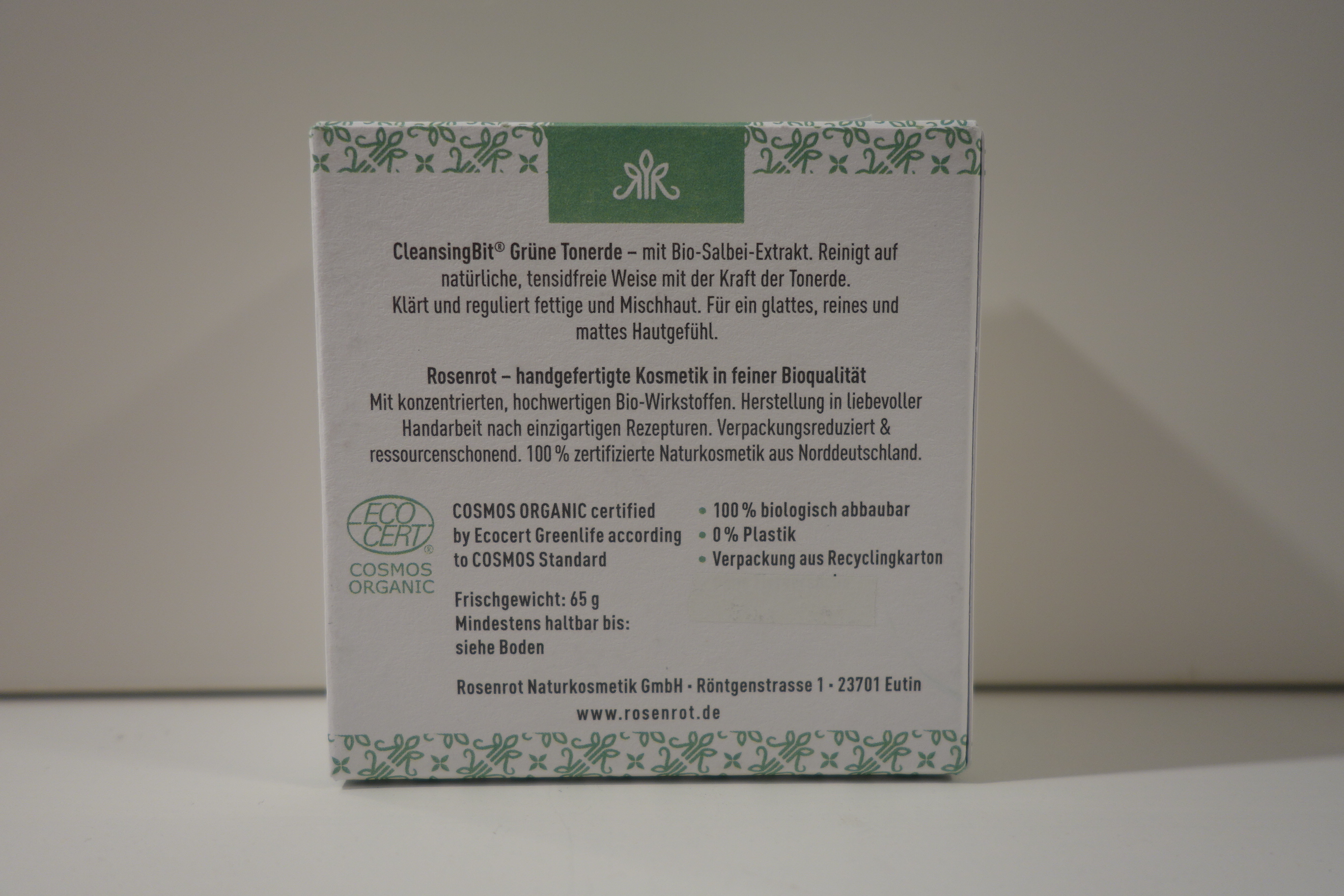 Rosenrot CleansingBit grüne Tonerde 65g