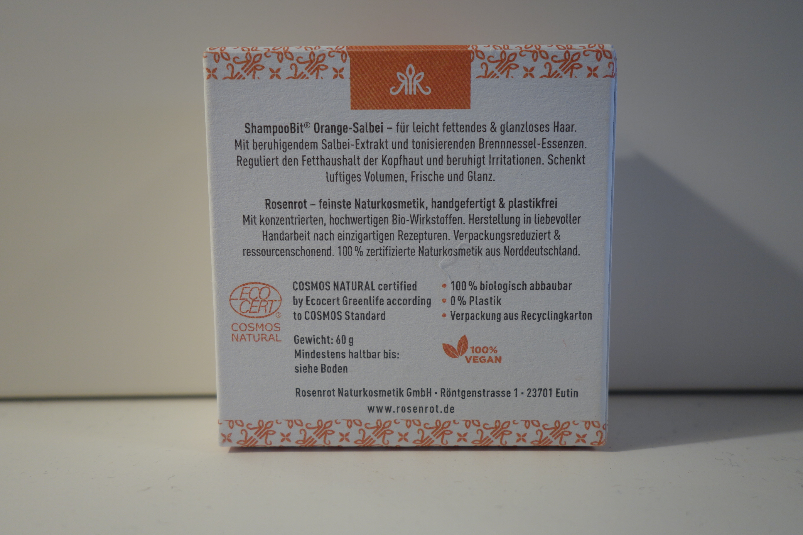 Rosenrot ShampooBit  Orange Salbei 60g