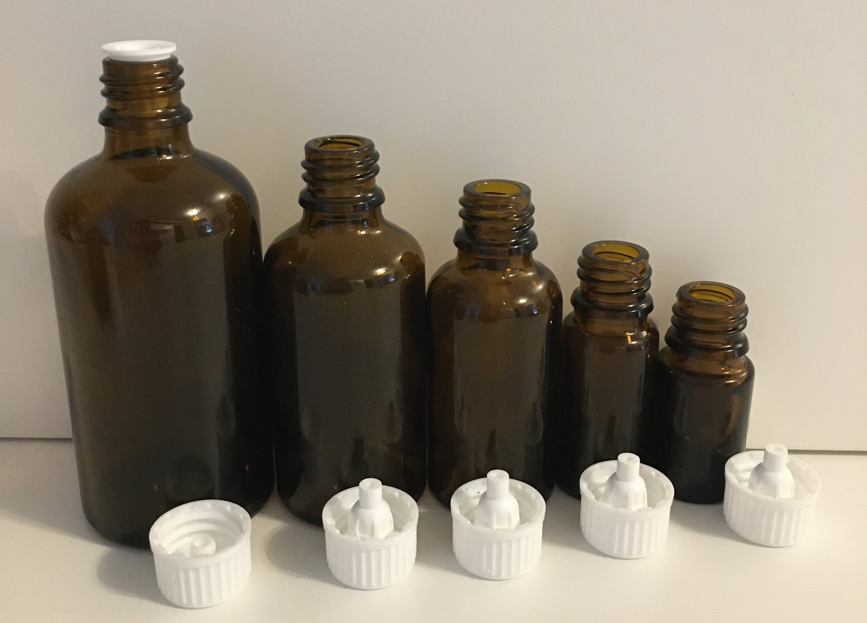 Apothekerflasche braun mit Tropfer 5 / 10 / 30 / 50 / 100 / 250ml