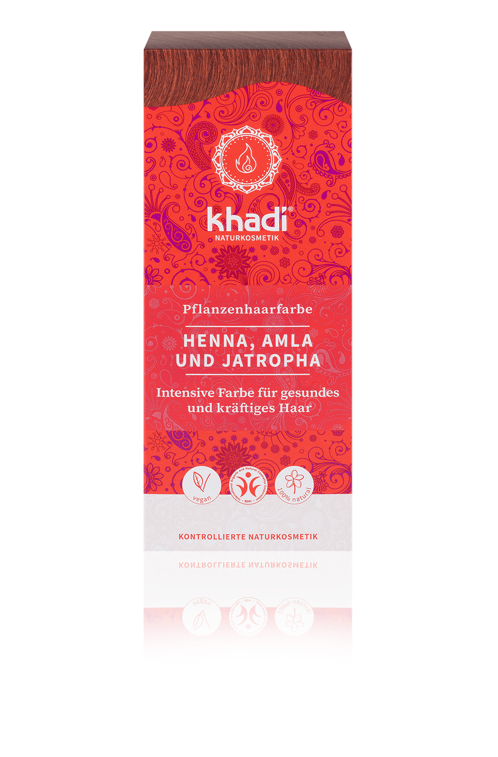 khadi Pflanzenhaarfarbe Rot / Henna, Amla & Jatropha