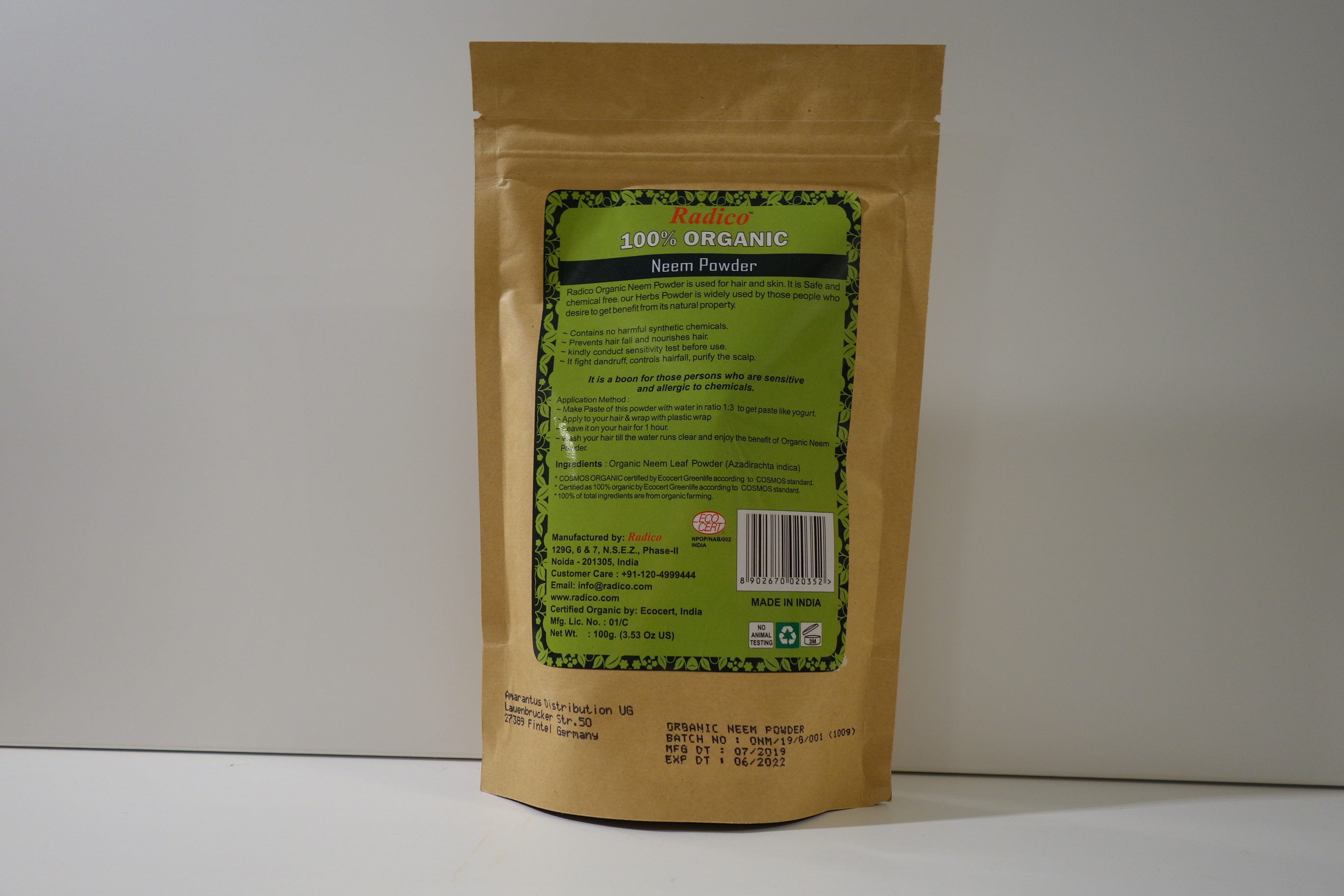Radico Kräuterpackung Neem Powder 100g