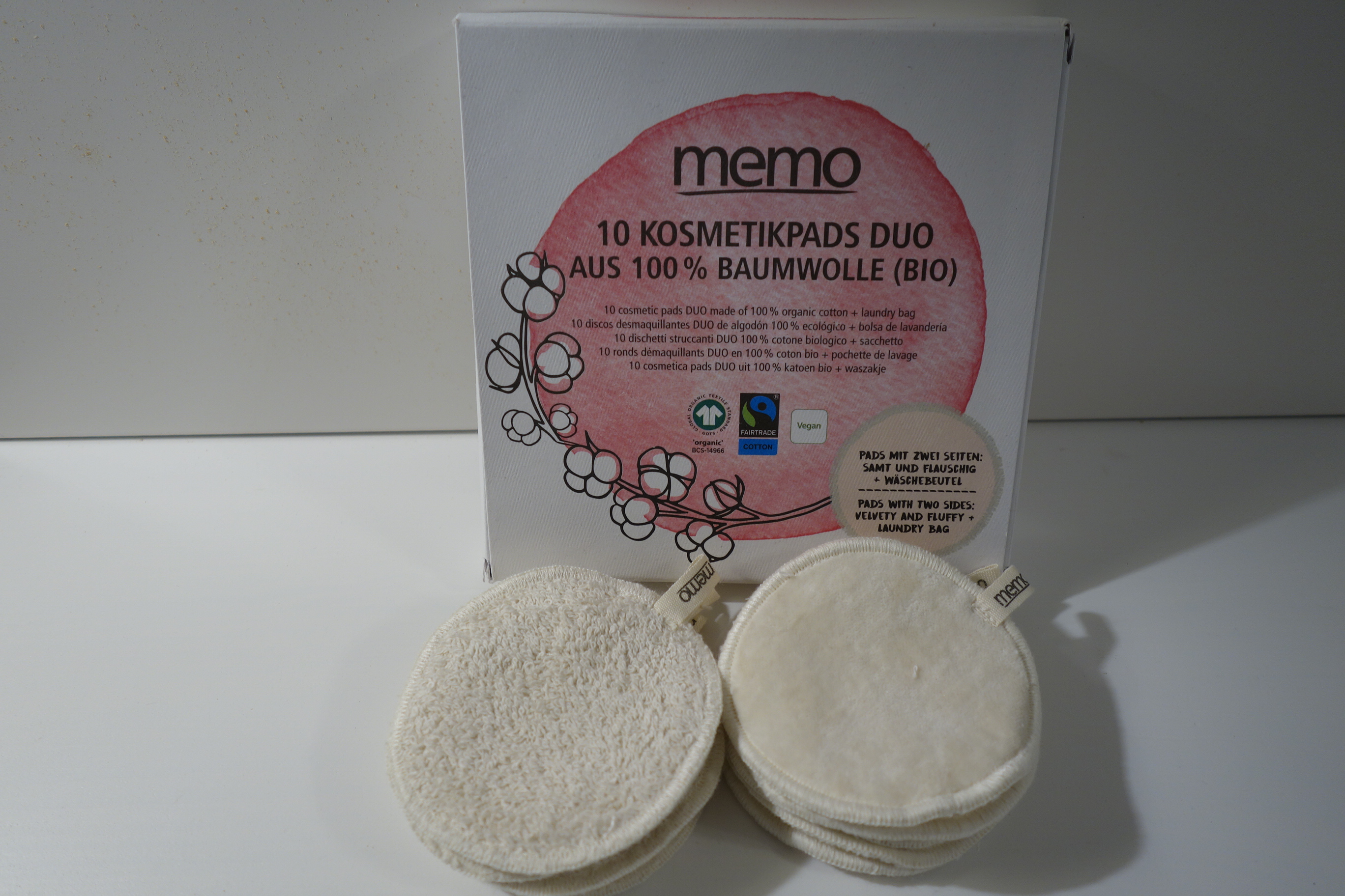 10 runde Kosmetikspads Duo 100% Bio