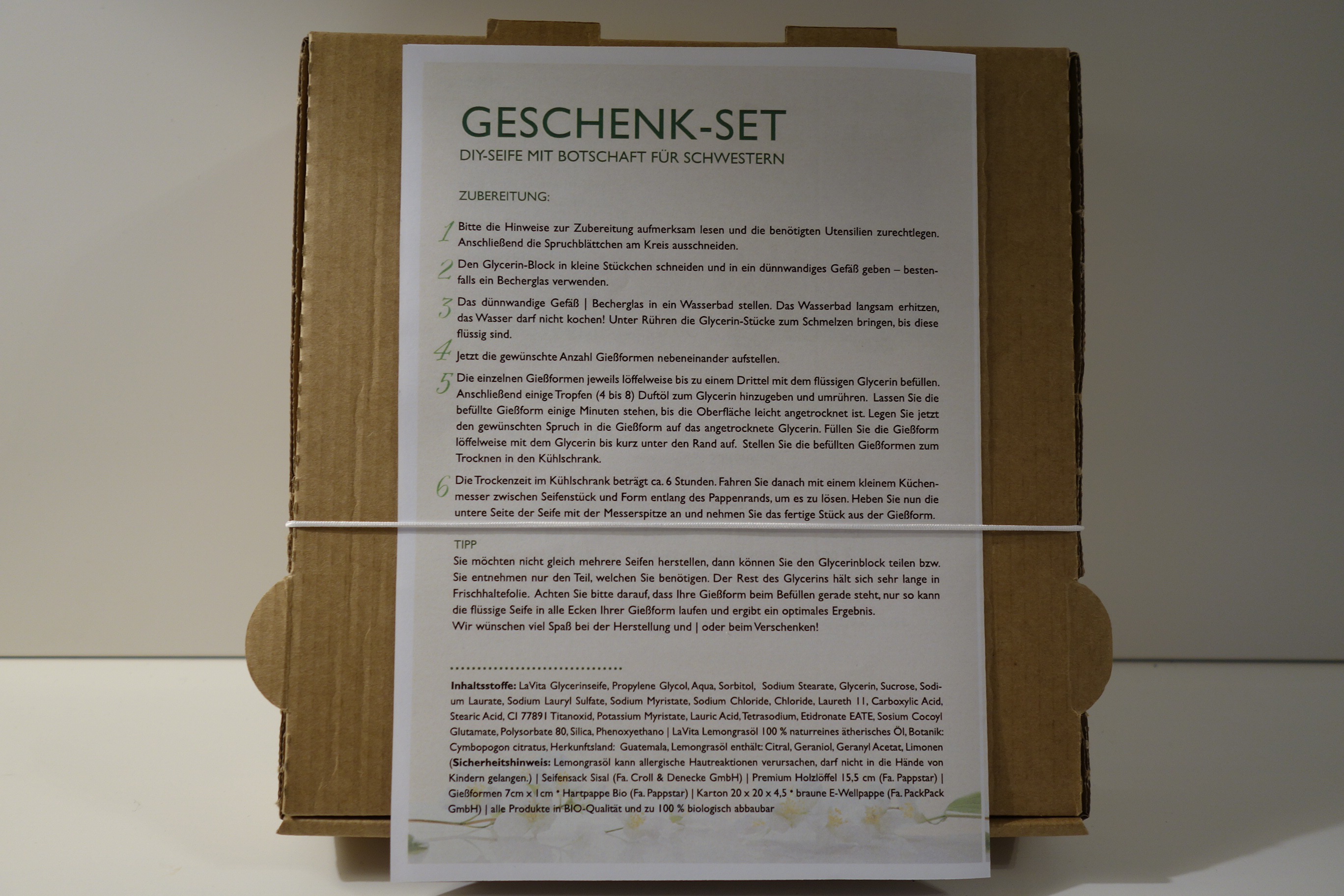 DIY-SEIFE MIT BOTSCHAFT SCHWESTER GESCHENK-SET
