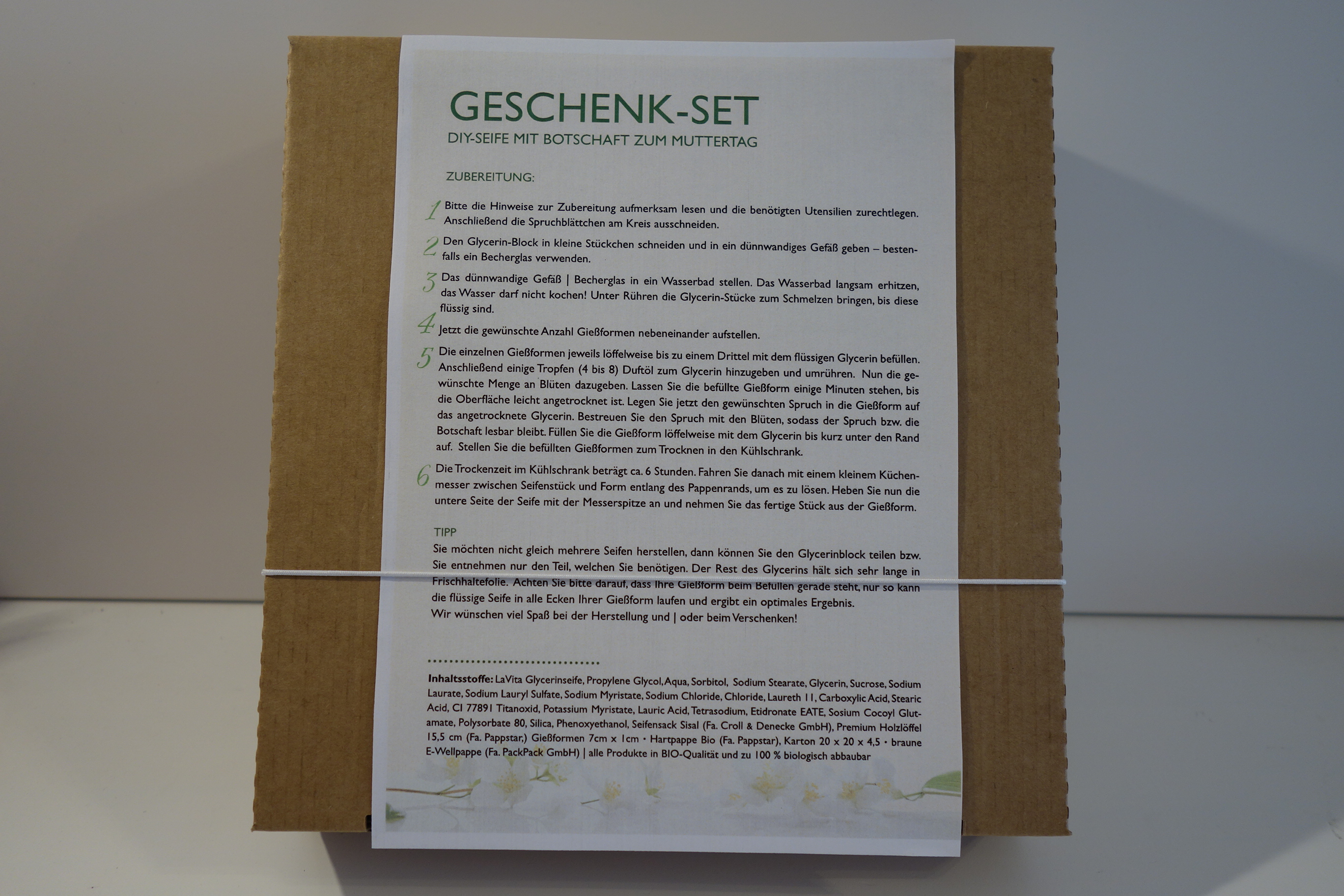 DIY-SEIFE MIT BOTSCHAFT MUTTERTAG GESCHENK-SET