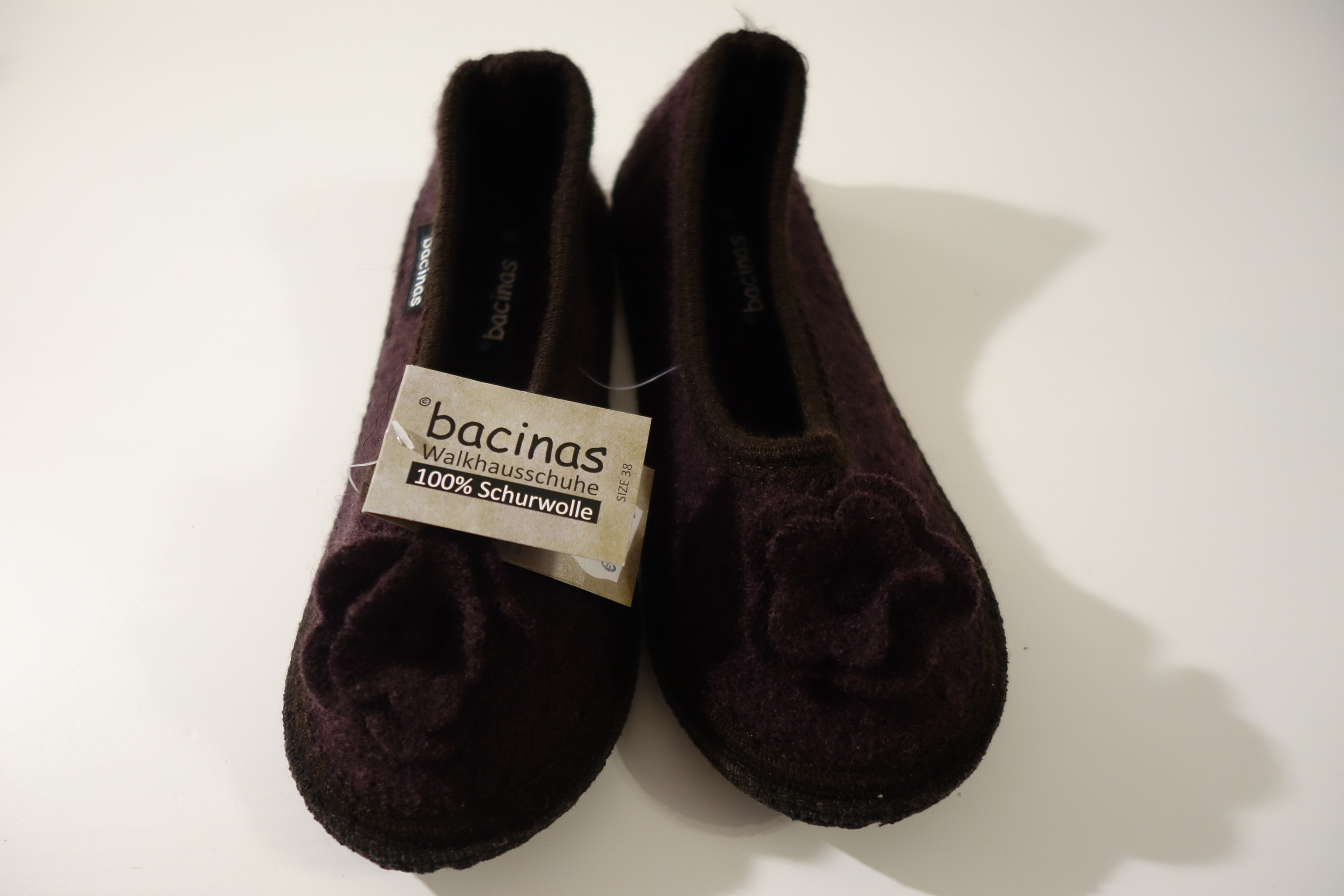 bacinas Hausschuhe - Hausballerina aus gewalkter Schafwolle wine 37 - 41