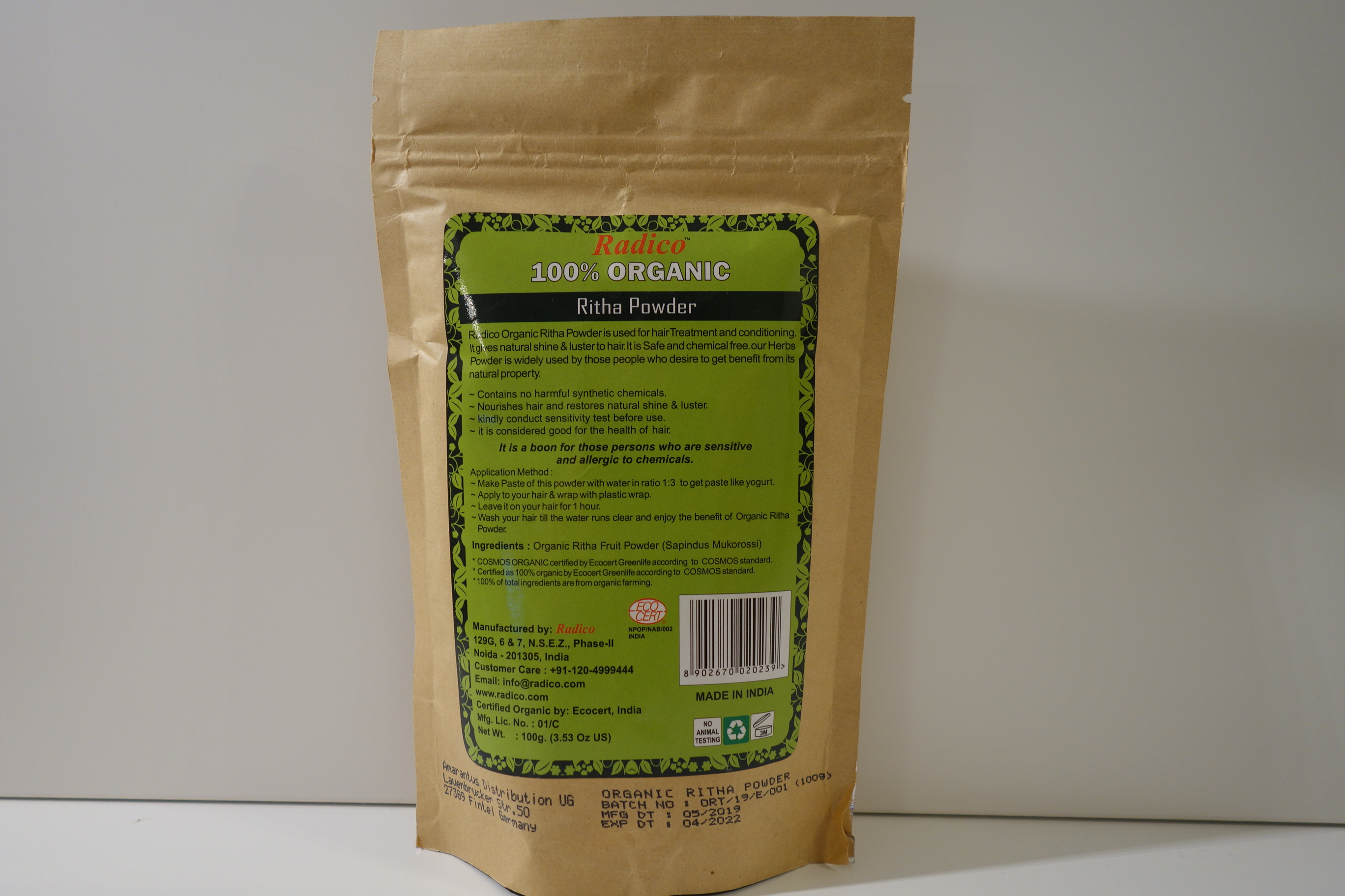 Radico Kräuterpackung Ritha Powder 100g