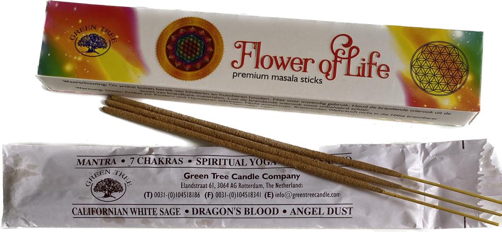 Green Tree Masala Räucherstäbchen Flower of Life 15g