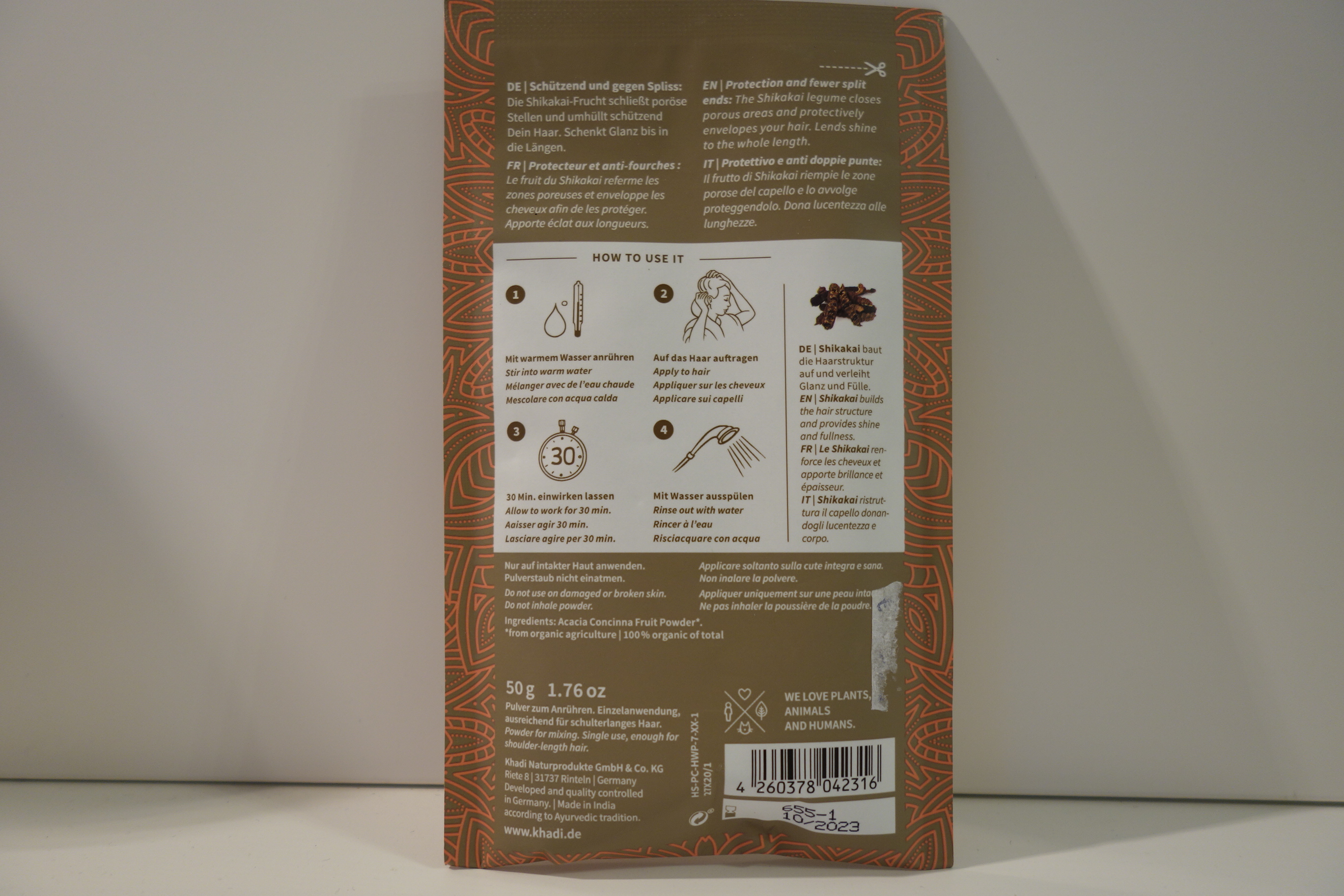 AYURVEDISCHE HAARMASKE DEEP SHINE SHIKAKAI khadi