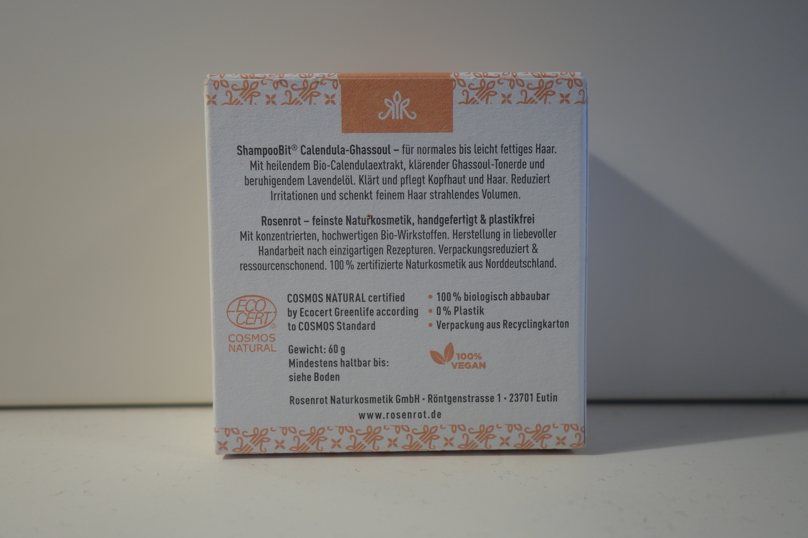 Rosenrot ShampooBit Calendula Ghassoul 60g