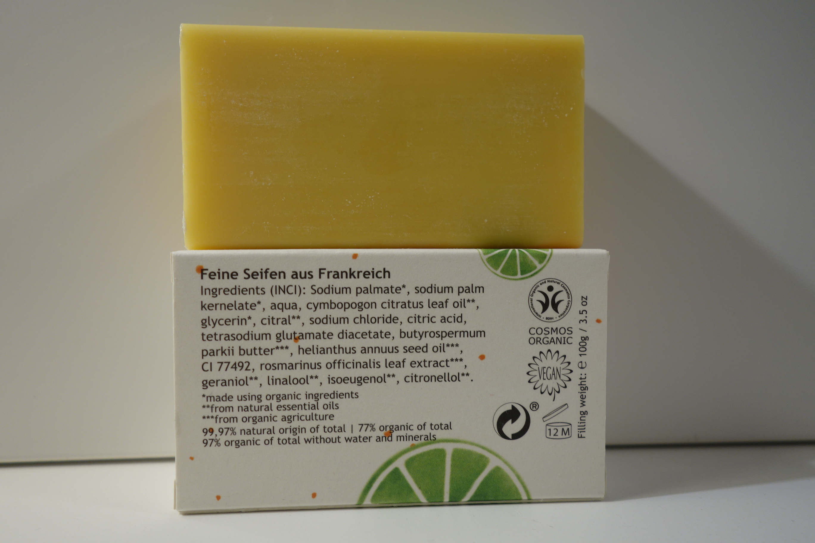 SAVON DU MIDI  Karitéseife Orange-Limette 100gr.