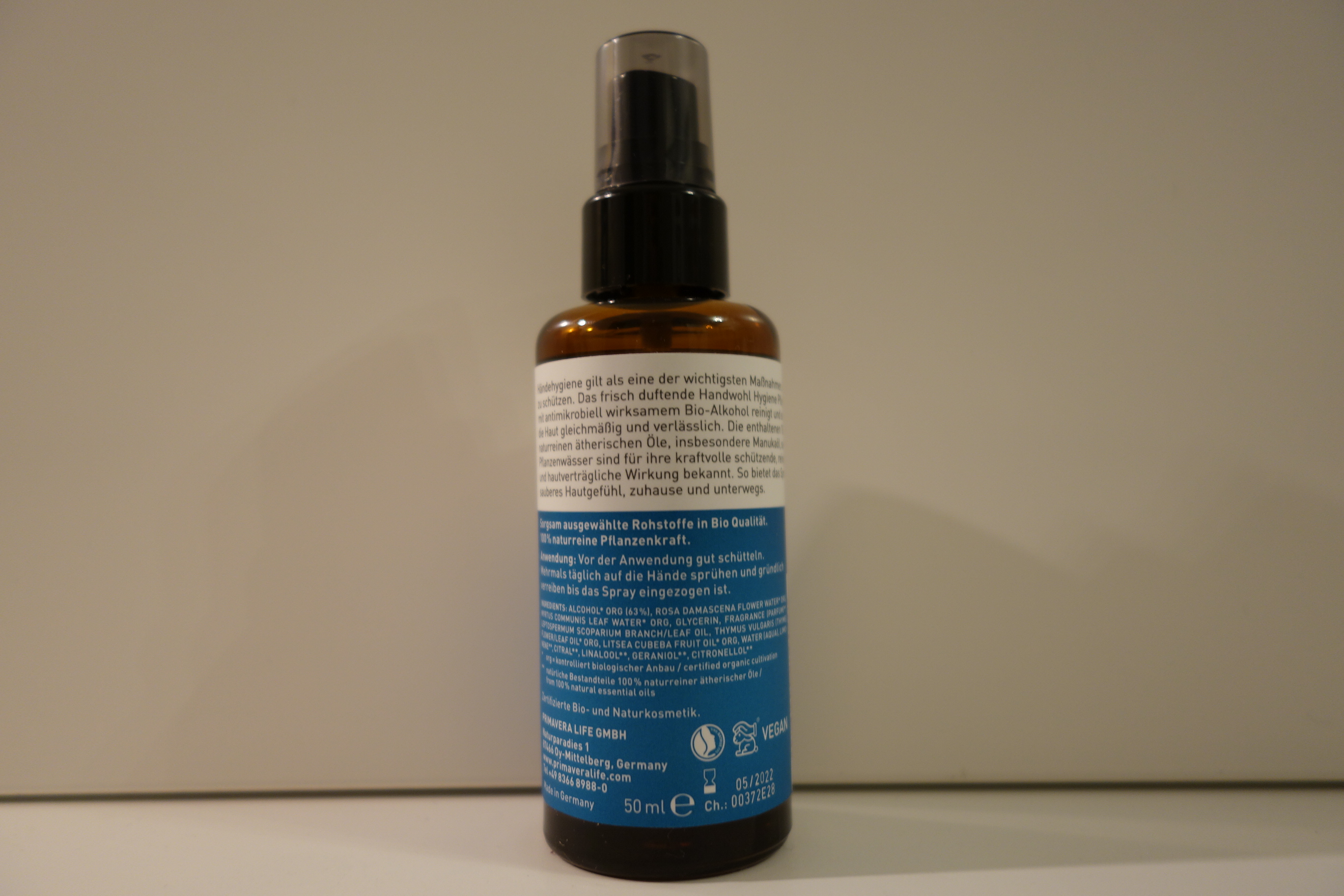 Primavera Handwohl Hygiene Pflegespray 50ml