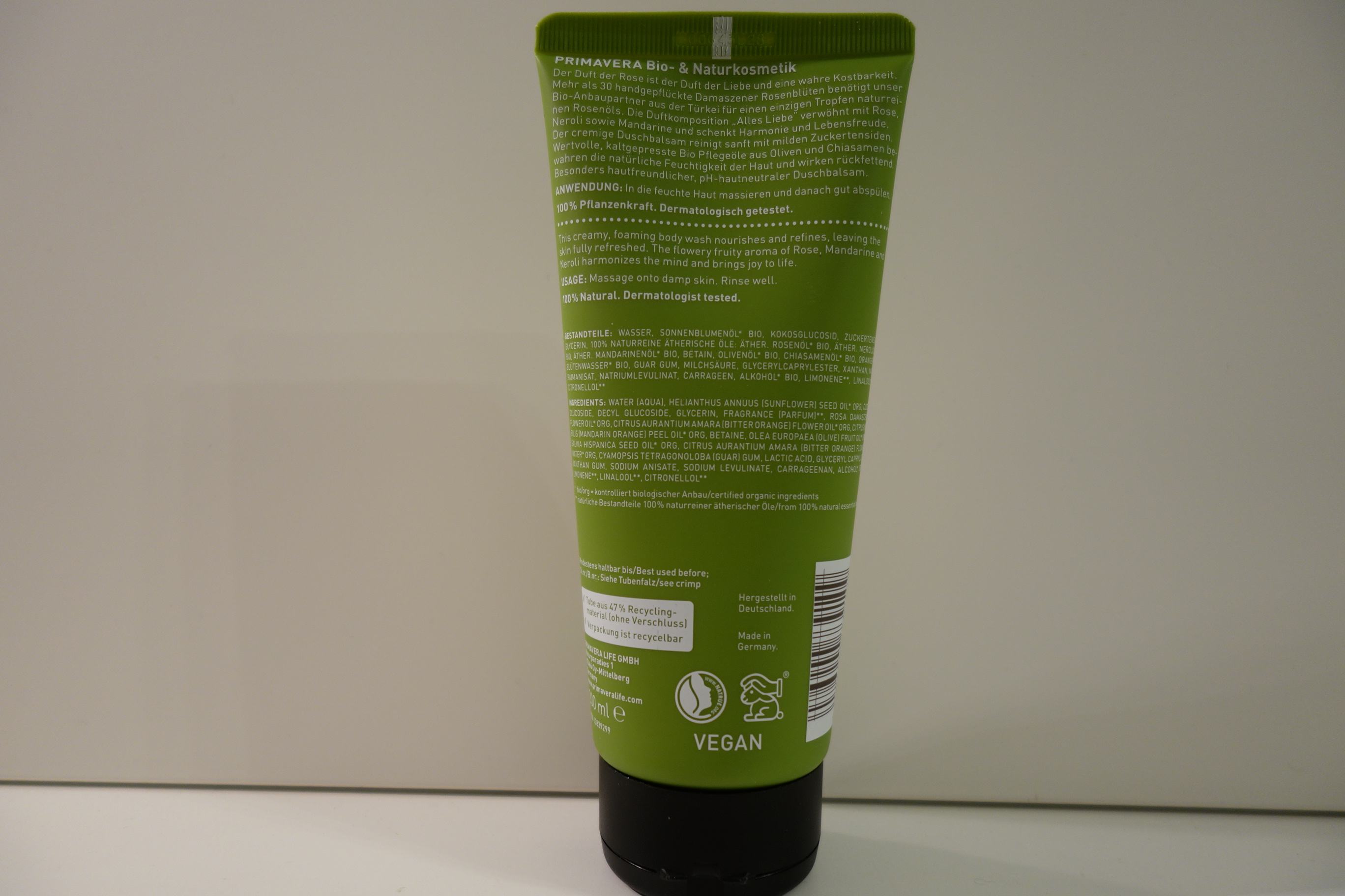 Primavera Duschbalsam Alles Liebe 200ml