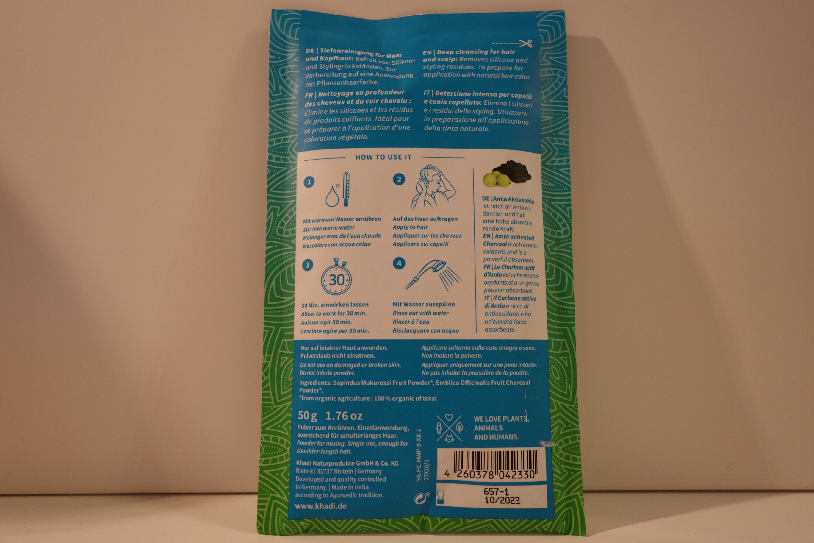 AYURVEDISCHE HAARMASKE DEEP CHARCOAL CLEANSE khadi