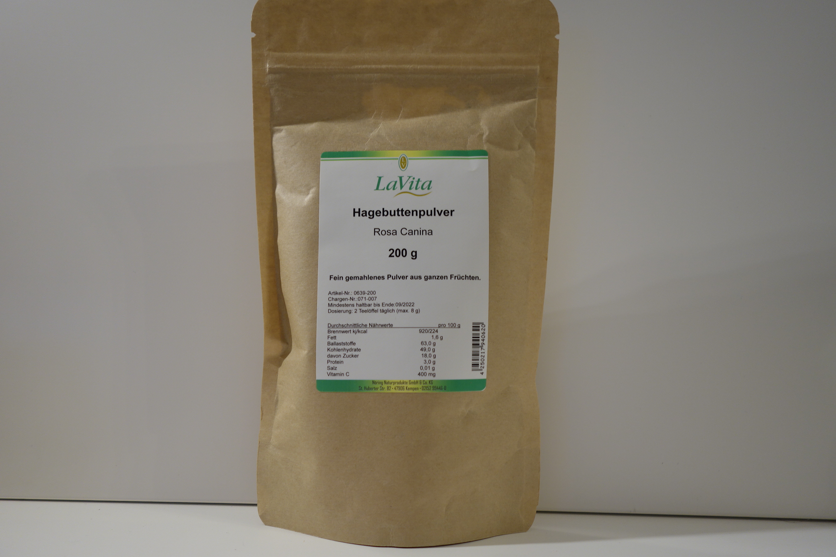 Hagebuttenpulver Rosa Canina LaVita 200g