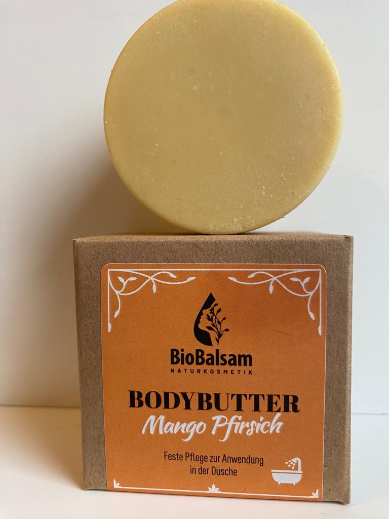 BioBalsam Feste Bodybutter Mango Pfirsich I Natur Pur I Orange Vanille 70g
