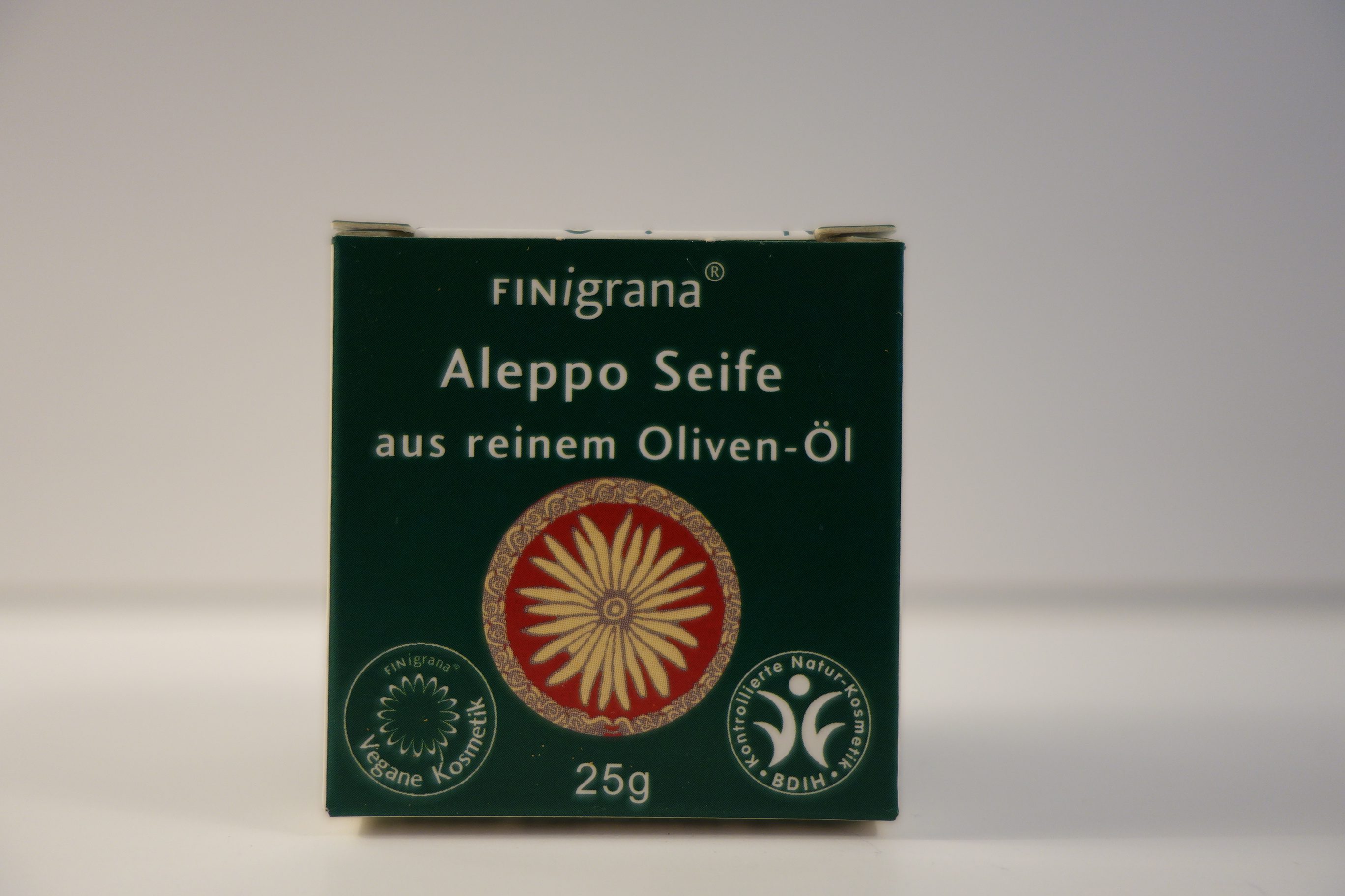 Aleppo-Seifen quatratisch in Box 25g