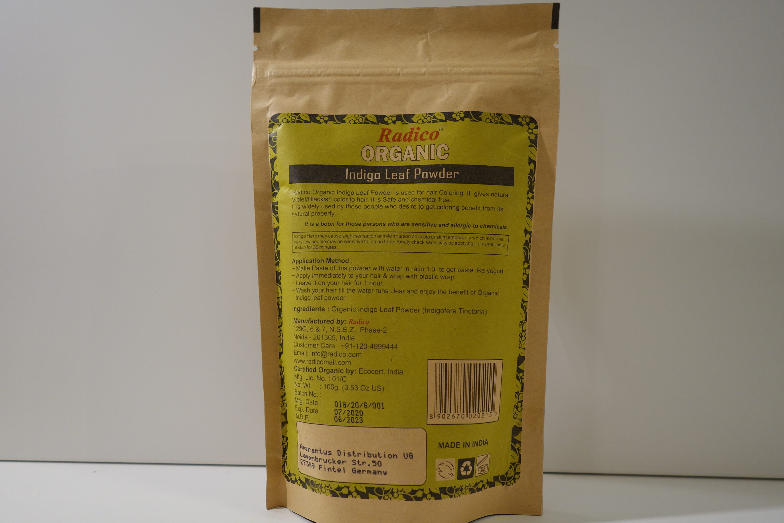 Radico Kräuterpackung Indigo Leaf Powder 100g