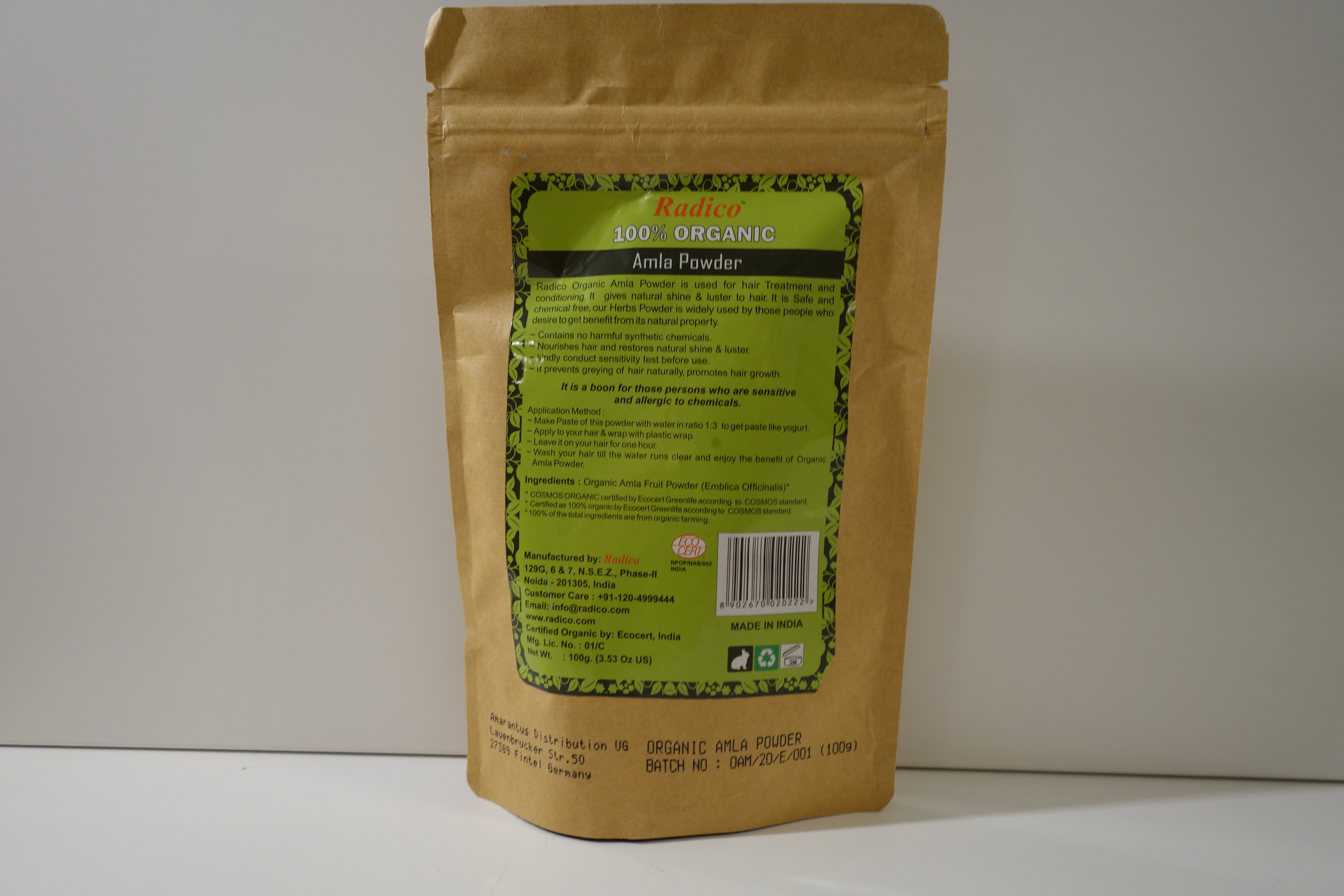 Radico Kräuterpackung Amla Powder 100g
