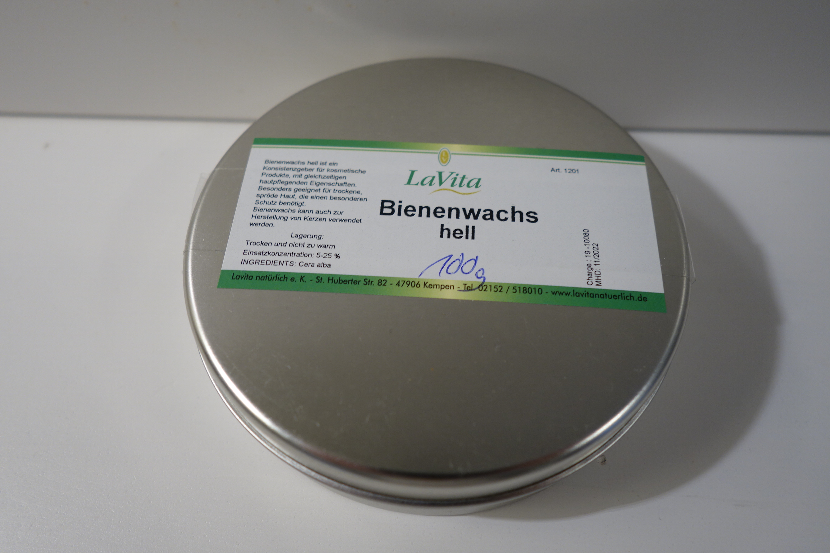 LaVita Bienenwachs hell in Weißblechdose 100g