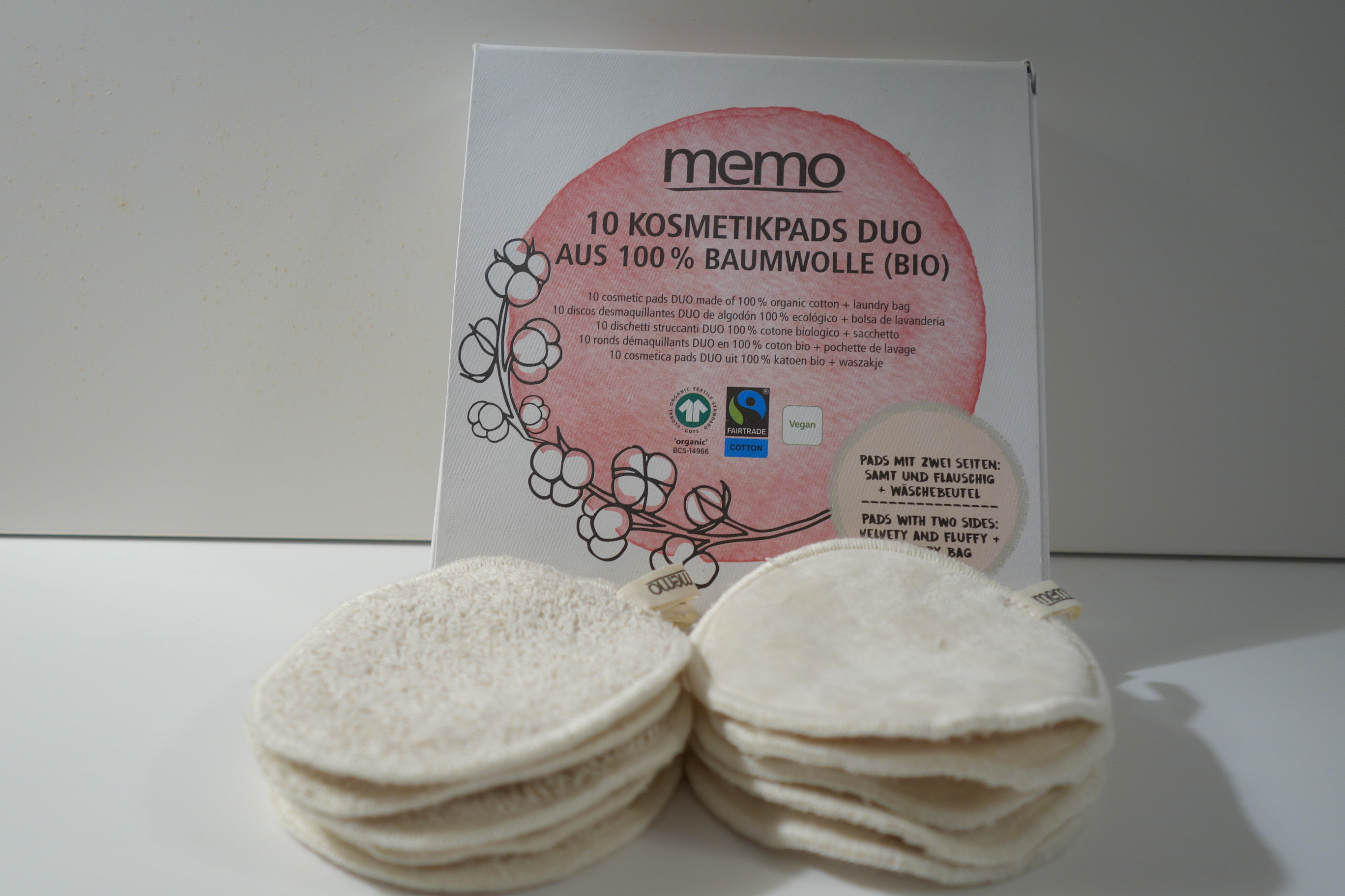 10 runde Kosmetikspads Duo 100% Bio