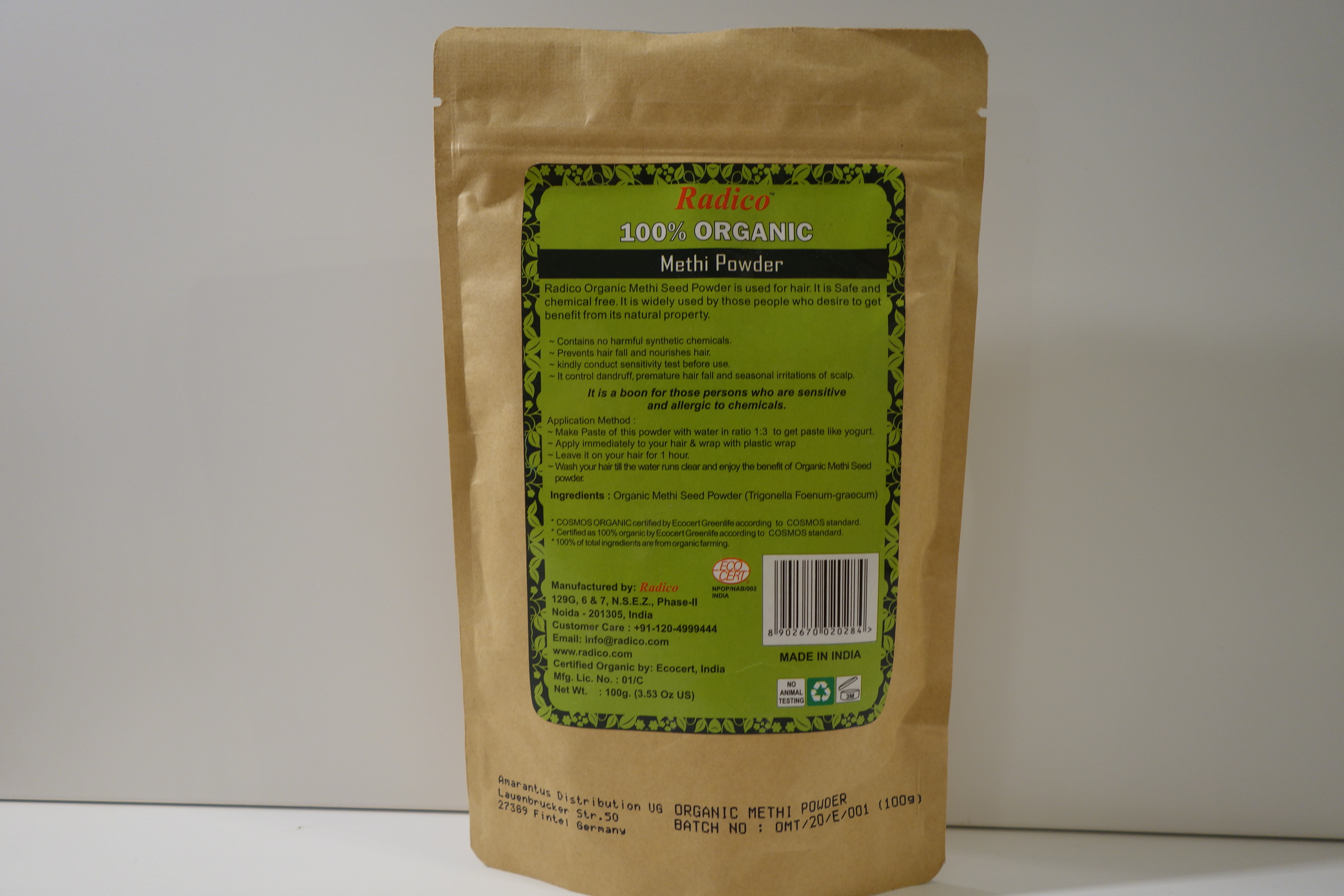 Radico Kräuterpackung Methi Powder 100g