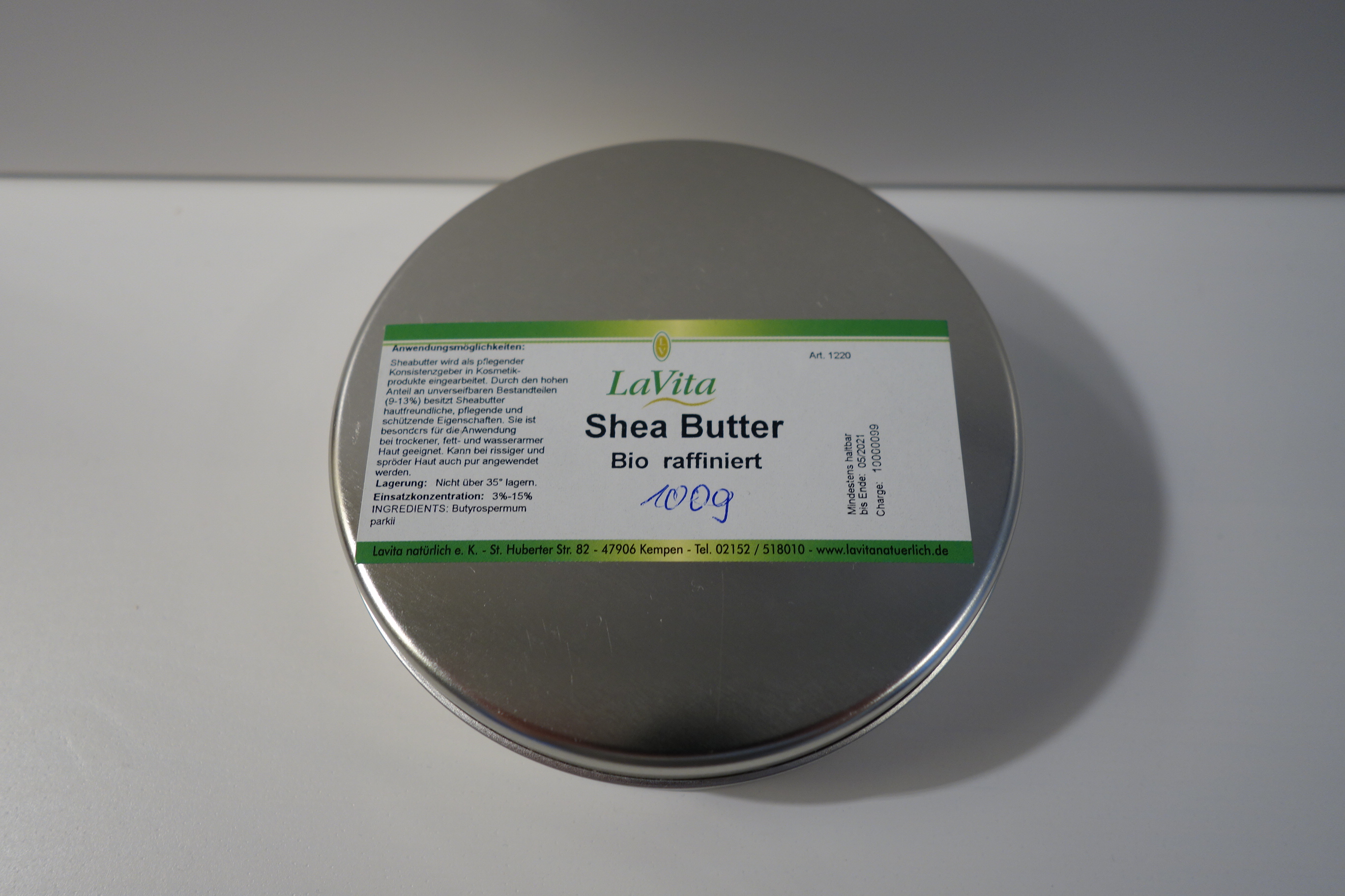 LaVita Shea Butter Bio raffiniert in Weißblechdose 100g