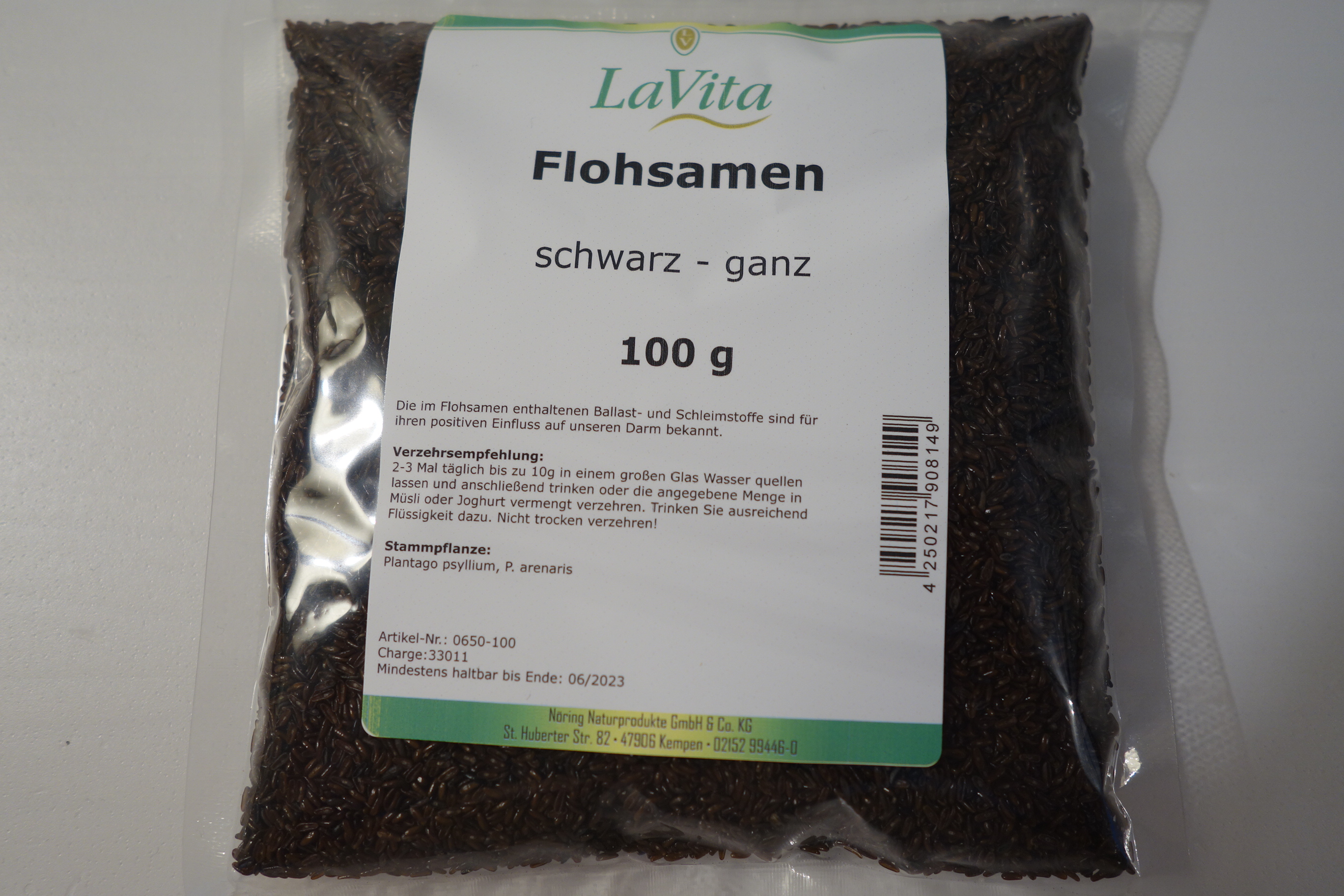 LaVita Flohsamen schwarz ganz 100g