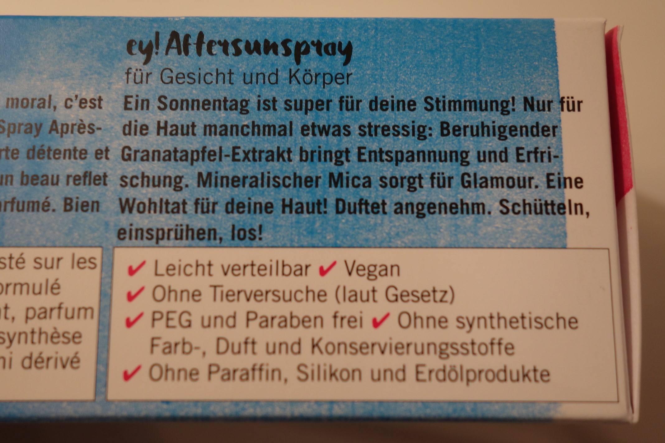 ey! organic cosmetics Aftersunspray shimmering 100ml