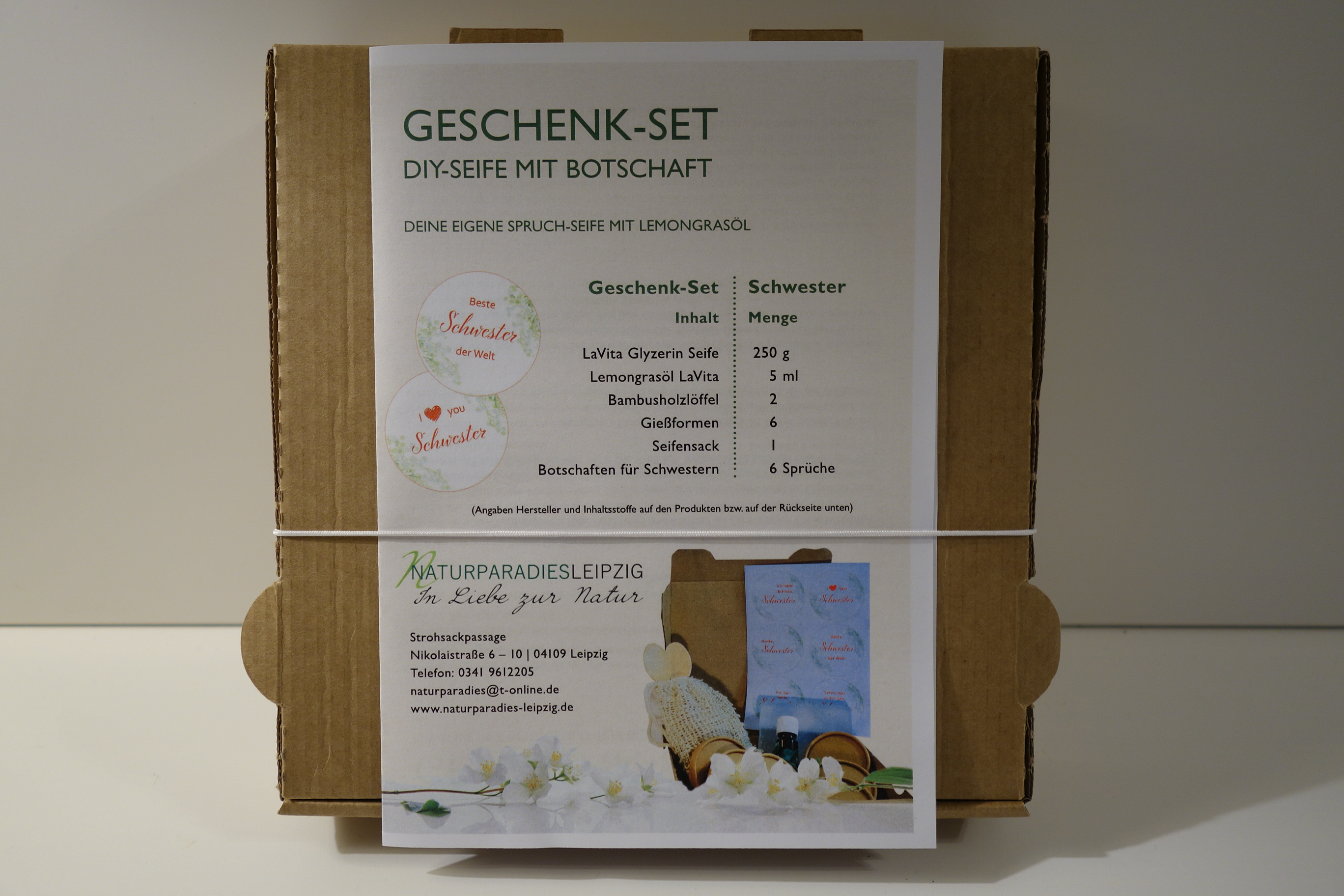 DIY-SEIFE MIT BOTSCHAFT SCHWESTER GESCHENK-SET