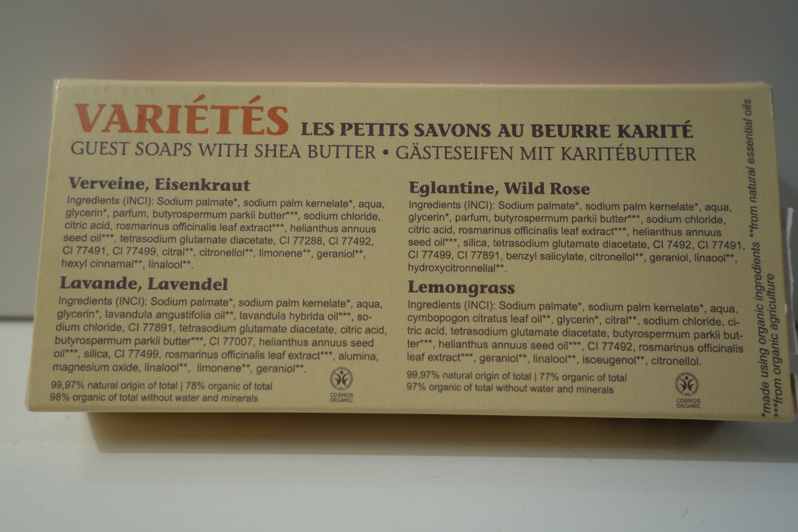 SAVON DU MIDI  Karité Gästeseifen Variétés 4x20gr