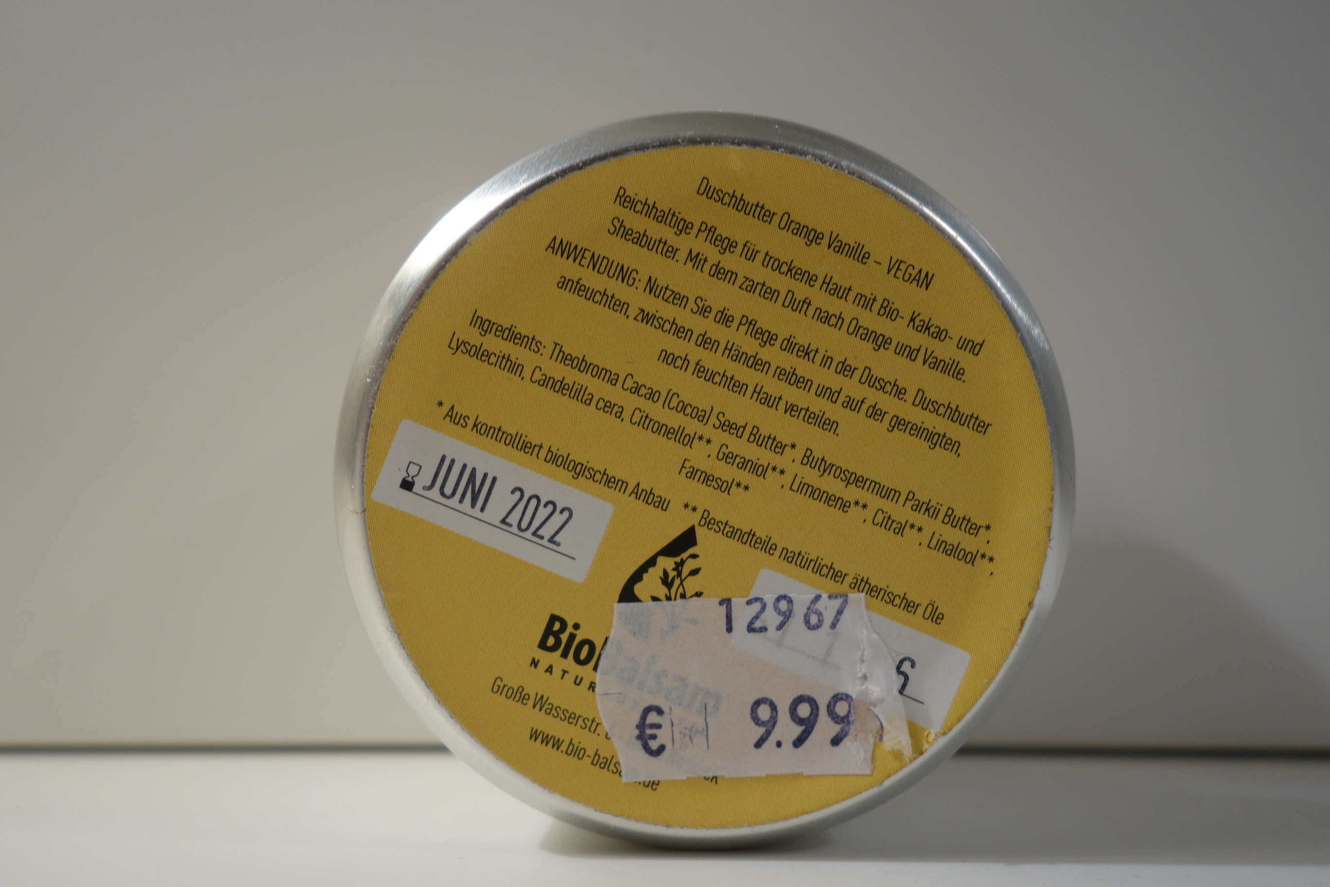 BioBalsam Duschbutter Orange Vanille 70g